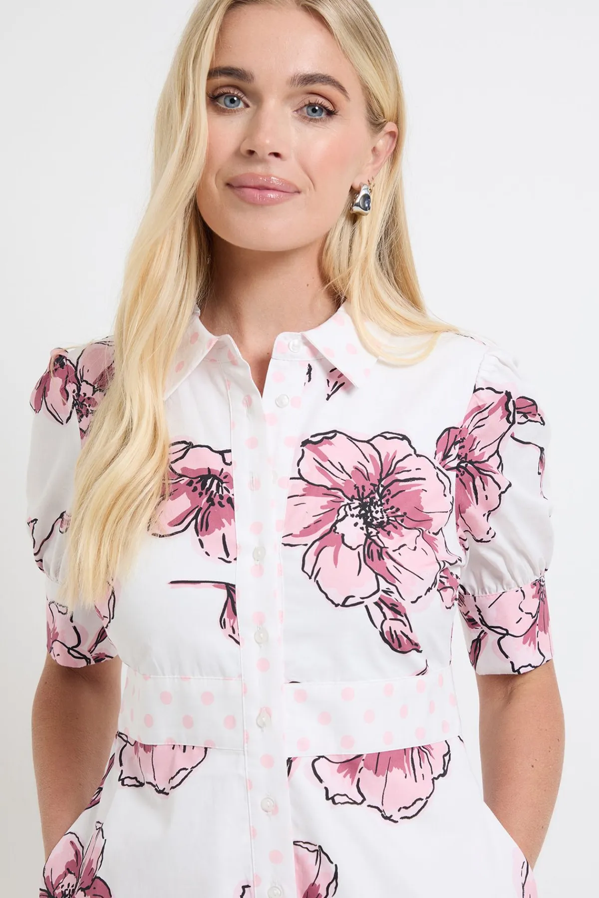 Wallis Robe Chemise Florale En Coton D'été Petite<Femme Robes Chemise|Toutes Les Robes