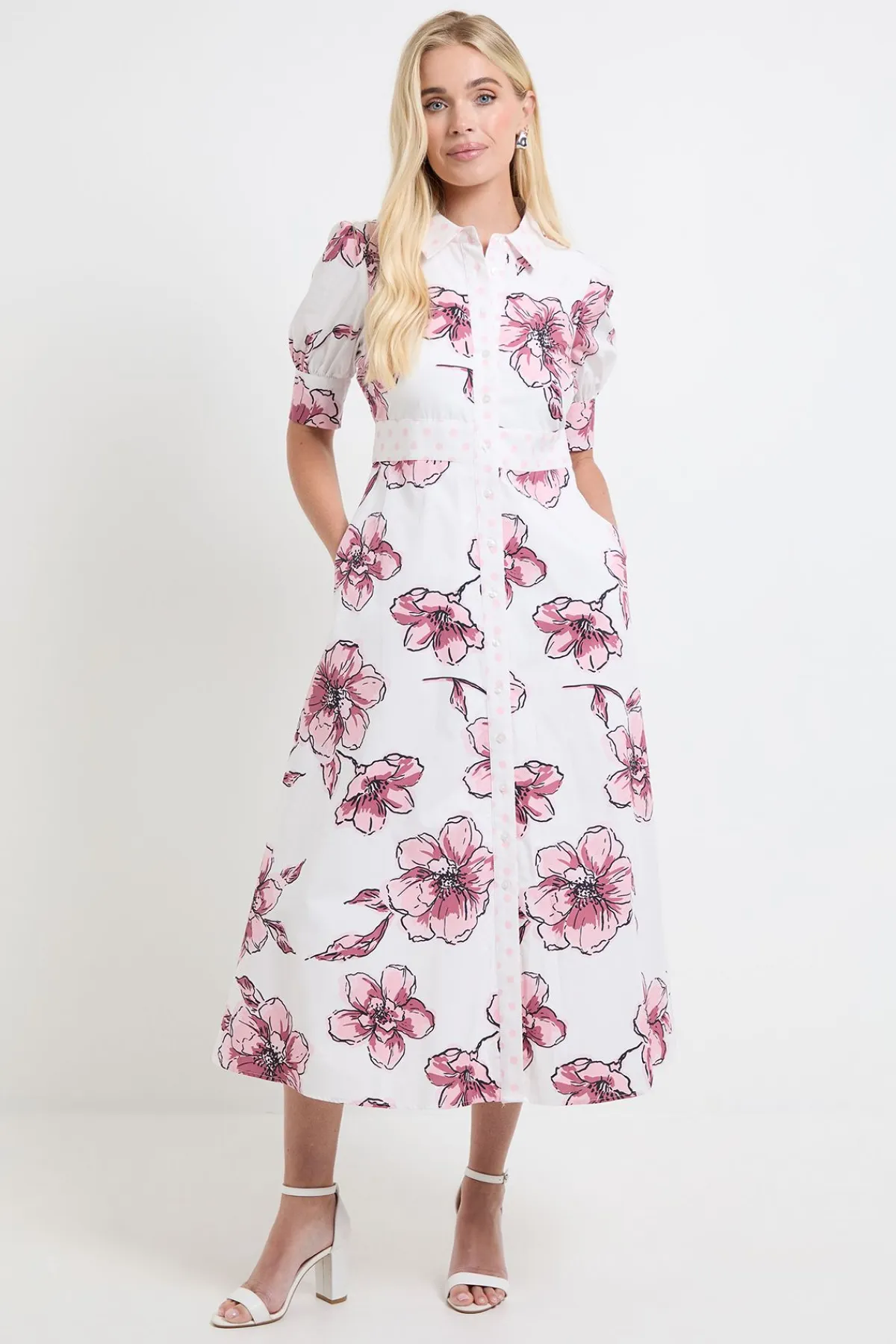 Wallis Robe Chemise Florale En Coton D'été Petite<Femme Robes Chemise|Toutes Les Robes
