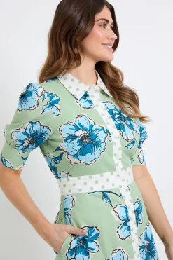 Robe Chemise Florale En Coton D'été