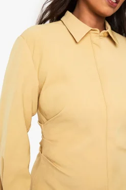 Robe-chemise à fronces latérales Plus