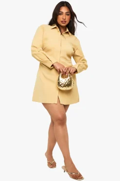 Robe-chemise à fronces latérales Plus