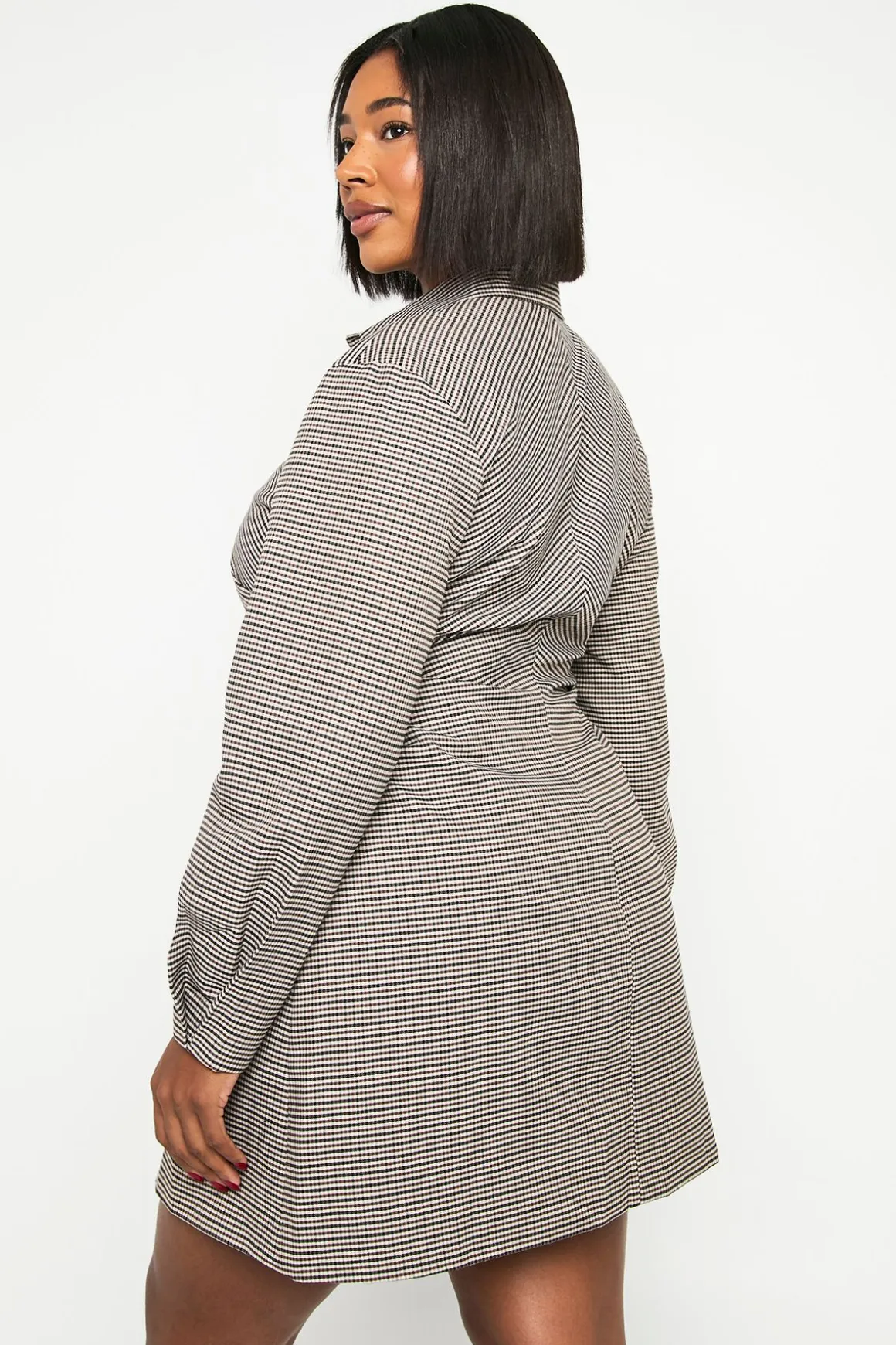 Robe chemise à fronces latérales Plus Check