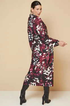 Robe Chemise à Imprimé Floral Mixte avec Anneau en D