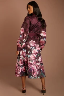 Robe Chemise Jacquard Imprimée Petite Avec Ceinture