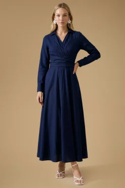 Oasis Robe Chemise Longue En Popeline De Coton Pour Grandes Occasions<Femme Robes Chemise|Toutes Les Robes