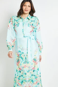 Robe Chemise Longue À Imprimé Floral Localisé