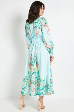 Robe Chemise Longue À Imprimé Floral Localisé
