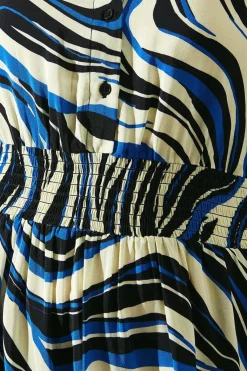 Robe Chemise Longue à Motif Tourbillon Abstrait