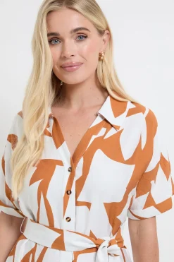 Robe Chemise À Manches Courtes Motif Abstrait Petite