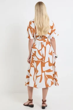 Robe Chemise À Manches Courtes Motif Abstrait Petite