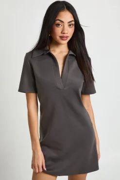 boohoo Robe Chemise À Manches Longues Et Col Ouvert<Femme Robes|Robes De Jour