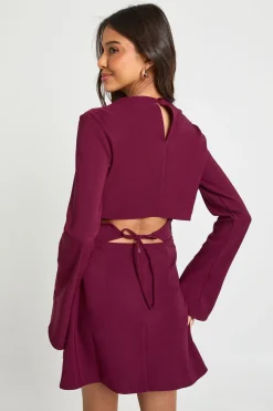 boohoo Robe chemise à manches longues froncée à col haut<Femme Robes À Manches Longues|Robes