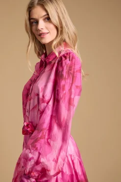 Robe Chemise À Manches Volumineuses Avec Détail Ceinture