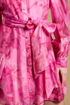 Robe Chemise À Manches Volumineuses Avec Détail Ceinture