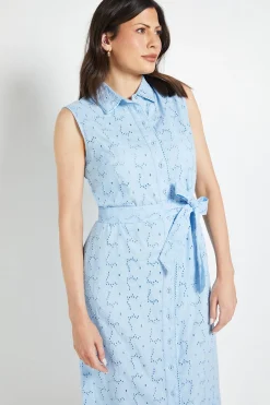 Robe Chemise Maxi En Broderie Anglaise