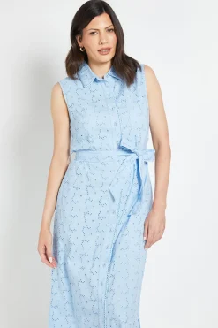 Robe Chemise Maxi En Broderie Anglaise