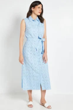 Robe Chemise Maxi En Broderie Anglaise