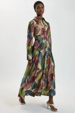 Robe Chemise Maxi En Organza À Imprimé Pétales Petite