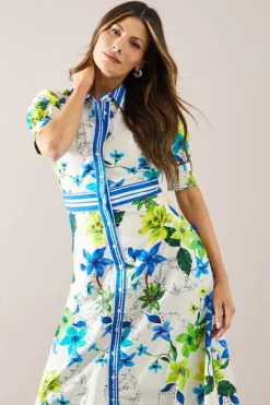 Wallis Robe Chemise Midi à Boutons Imprimé Fleuri<Femme Robes Mi-Longues|Robes