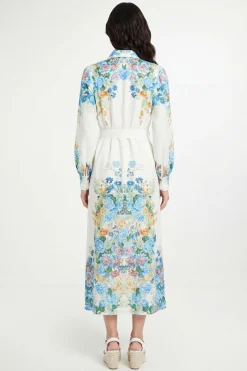 Wallis Robe Chemise Midi Ceinturée à Motifs Floraux Style Western<Femme Robes Mi-Longues|Robes À Manches Longues