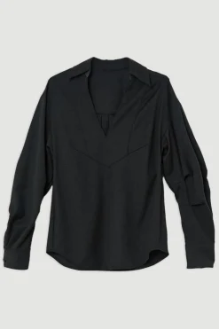 KarenMillen Robe Chemise Midi Cintrée À Manches Larges<Femme Robes Mi-Longues|Robes À Manches Longues