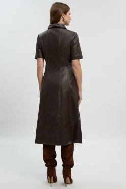 KarenMillen Robe Chemise Midi à Col en synthétique<Femme Robes Chemise|Toutes Les Robes