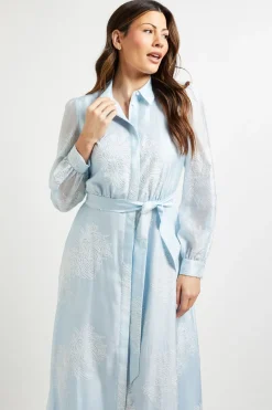 Wallis Robe Chemise Midi En Organza Brodé<Femme Robes Mi-Longues|Robes À Manches Longues