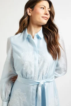 Wallis Robe Chemise Midi En Organza Brodé<Femme Robes Mi-Longues|Robes À Manches Longues