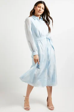 Wallis Robe Chemise Midi En Organza Brodé<Femme Robes Mi-Longues|Robes À Manches Longues