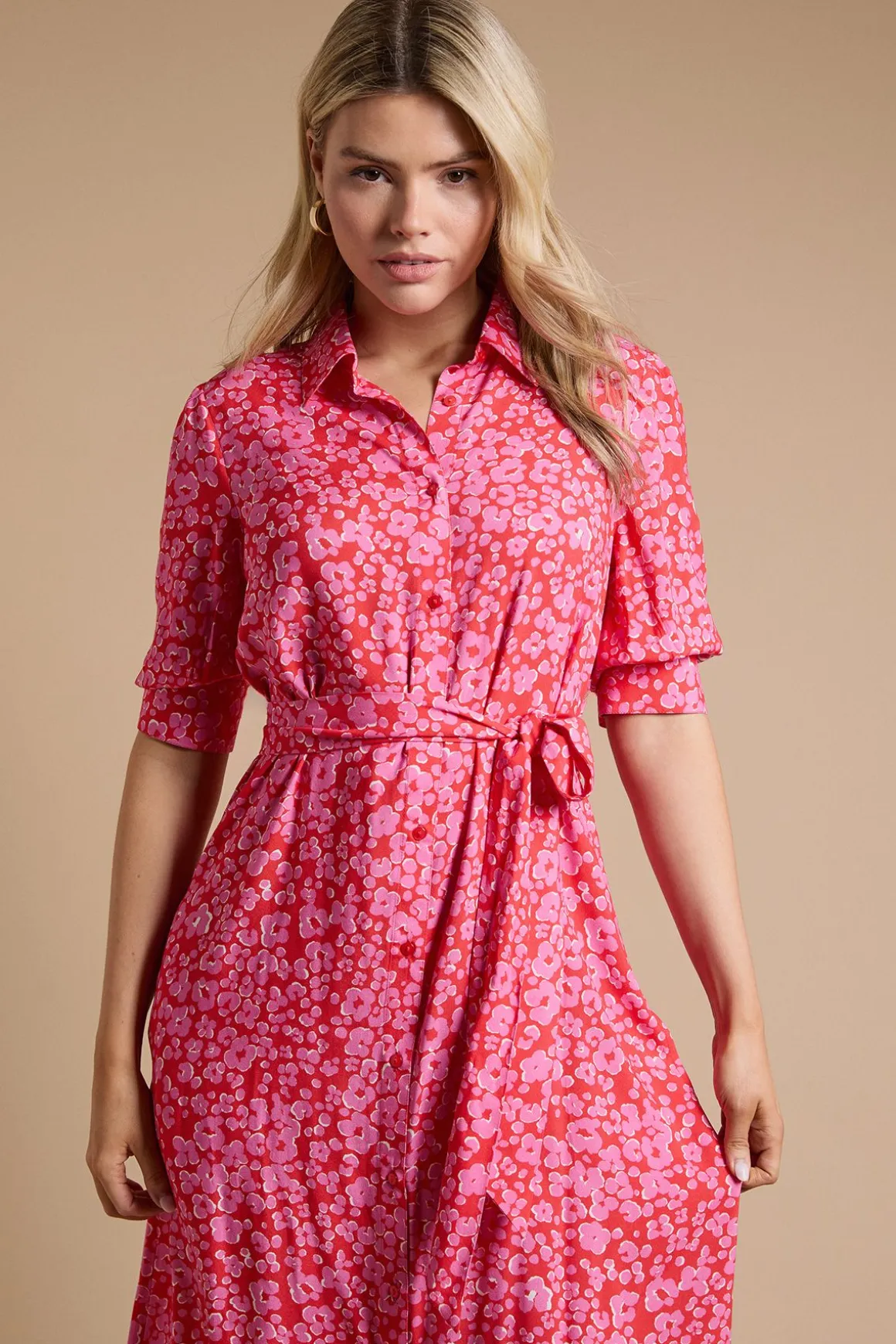 Robe Chemise Midi À Imprimé Animal