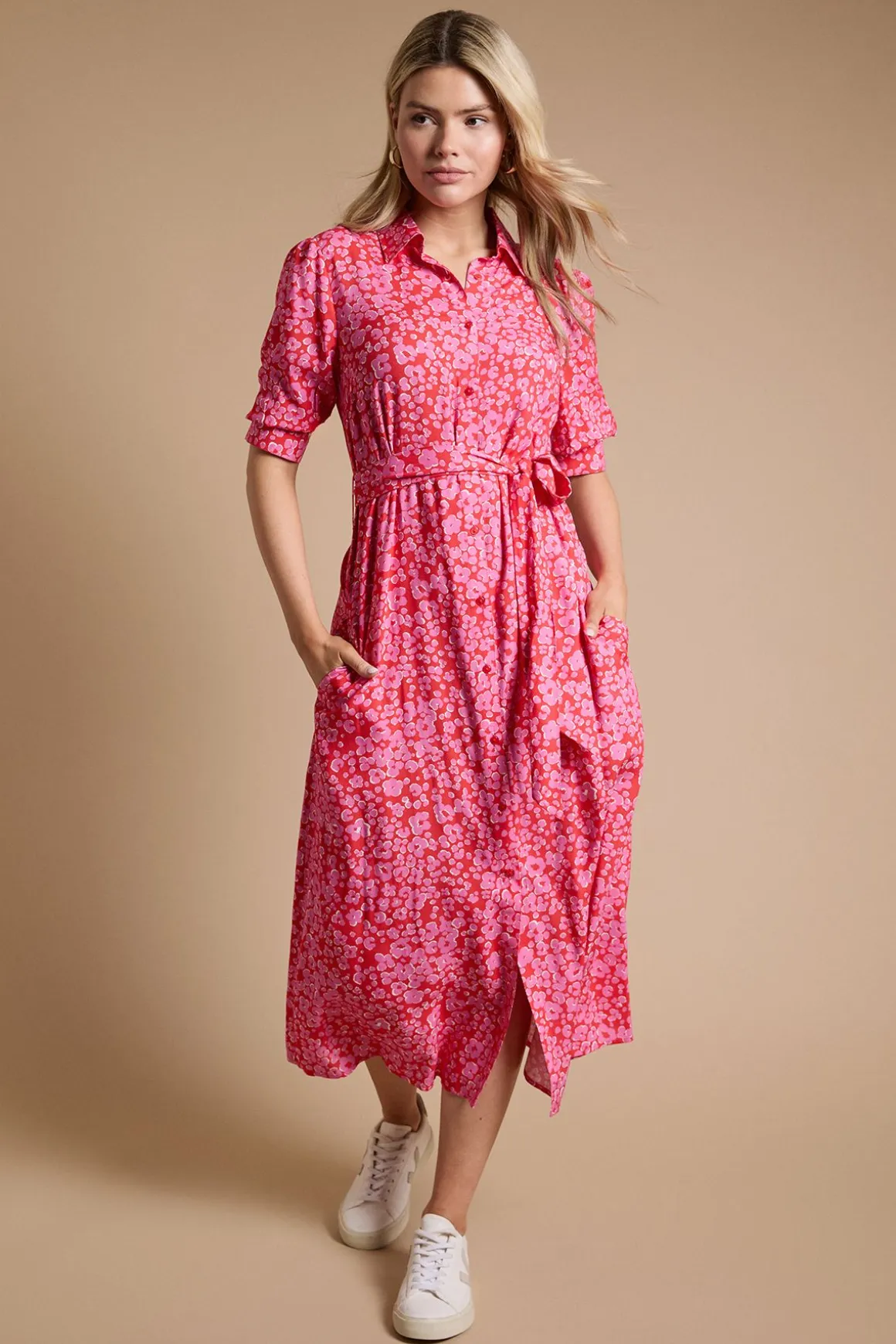 Robe Chemise Midi À Imprimé Animal