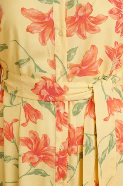 Robe Chemise Midi À Imprimé Floral Grande Taille