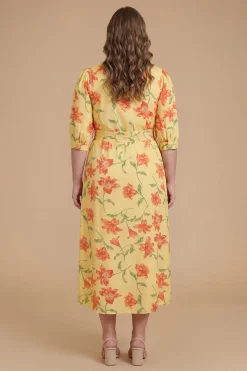Robe Chemise Midi À Imprimé Floral Grande Taille