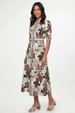 Wallis Robe Chemise Midi À Imprimé Floral Avec Boutons<Femme Robes Chemise|Toutes Les Robes