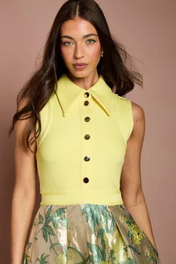 Robe Chemise Midi À Jupe Jacquard Et Bustier Bandage
