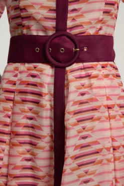 Robe Chemise Midi Tissée En Organdi À Imprimé Géométrique