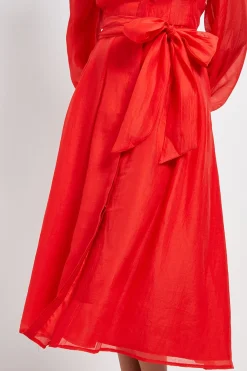 Robe Chemise Mi-Longue en Organza Texturé Petite Taille