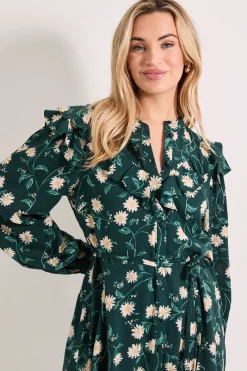 Dorothy Perkins Robe Chemise Mini Ceinturée à Empiècement Volants Motif Marguerites<Femme Robes À Manches Longues|Robes