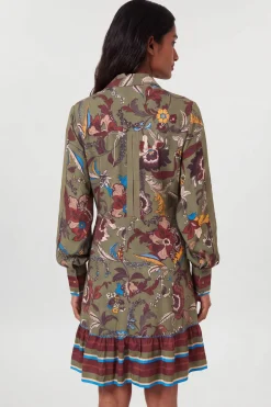 Robe Chemise Mini En Viscose À Imprimé Floral Avec Détail Ceinture