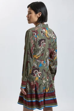 Robe Chemise Mini En Viscose À Imprimé Fleuri Avec Détail Ceinture Petite