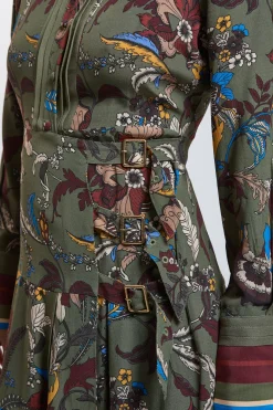 Robe Chemise Mini En Viscose À Imprimé Fleuri Avec Détail Ceinture Petite