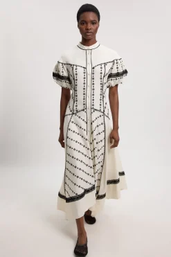 Robe Chemise À Ourlet Mouchoir Avec Détails Contrastants