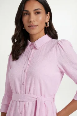 Wallis Robe Chemise Petite En Coton Dobby À Volants<Femme Robes Chemise|Toutes Les Robes