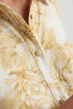 Robe Chemise Petite À Fleurs Avec Cordon De Serrage