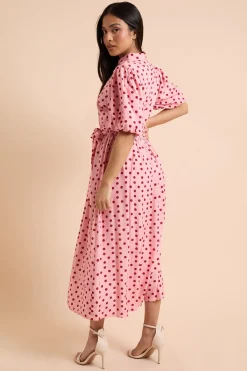 Dorothy Perkins Robe Chemise Petite À Manches Bouffantes Avec Ceinture À Pois s<Femme Robes Chemise|Toutes Les Robes