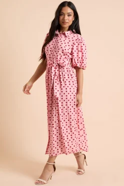 Dorothy Perkins Robe Chemise Petite À Manches Bouffantes Avec Ceinture À Pois s<Femme Robes Chemise|Toutes Les Robes