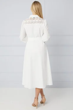 Robe Chemise Petite Occasion en Coton avec Détails Ajourés