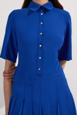 Robe chemise à plis en crépon sur mesure