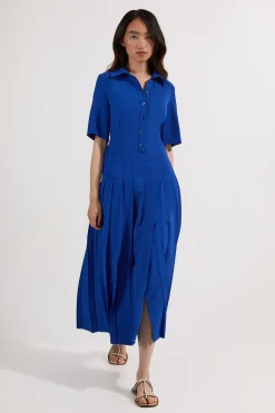 Robe chemise à plis en crépon sur mesure