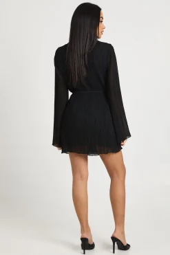 Robe Chemise Plissée à Devant Croisé